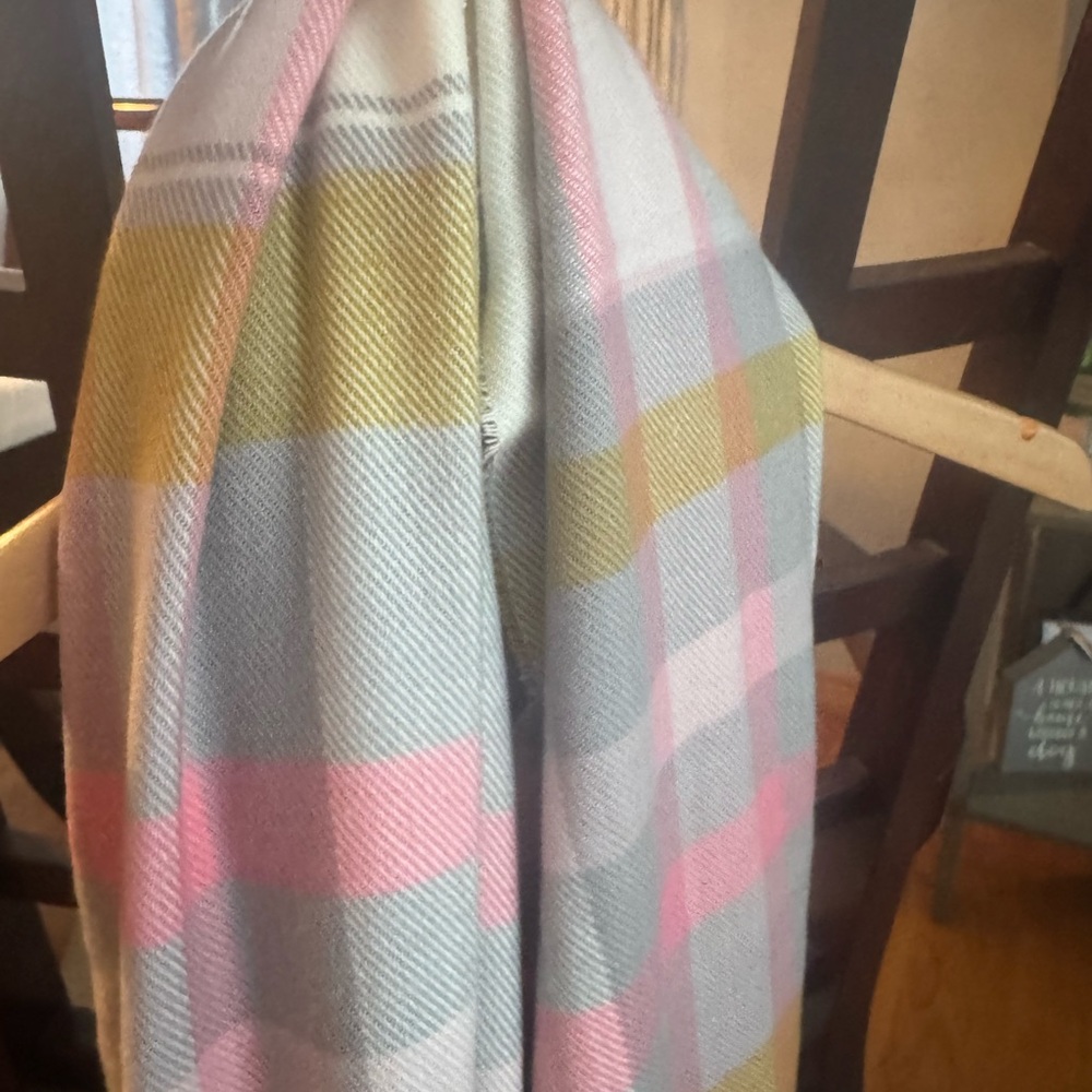 Love and Lore Plaid Patterned Scarf with Fringe